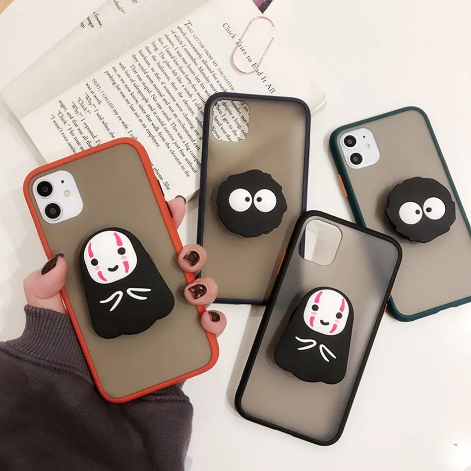 For Redmi Note 8T 8 Pro 7 6 K20 K30 8A Case Cute Faceless Dust Elf Stand Cover Xiaomi 10 CC9 Hard Translucent Matte |