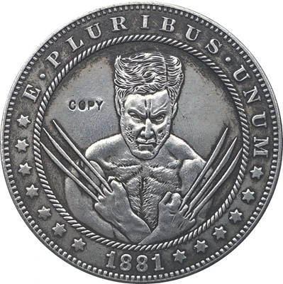 Hobo никелевая монета 1881 CC США Morgan Dollar Тип 123|Безвалютные монеты| |