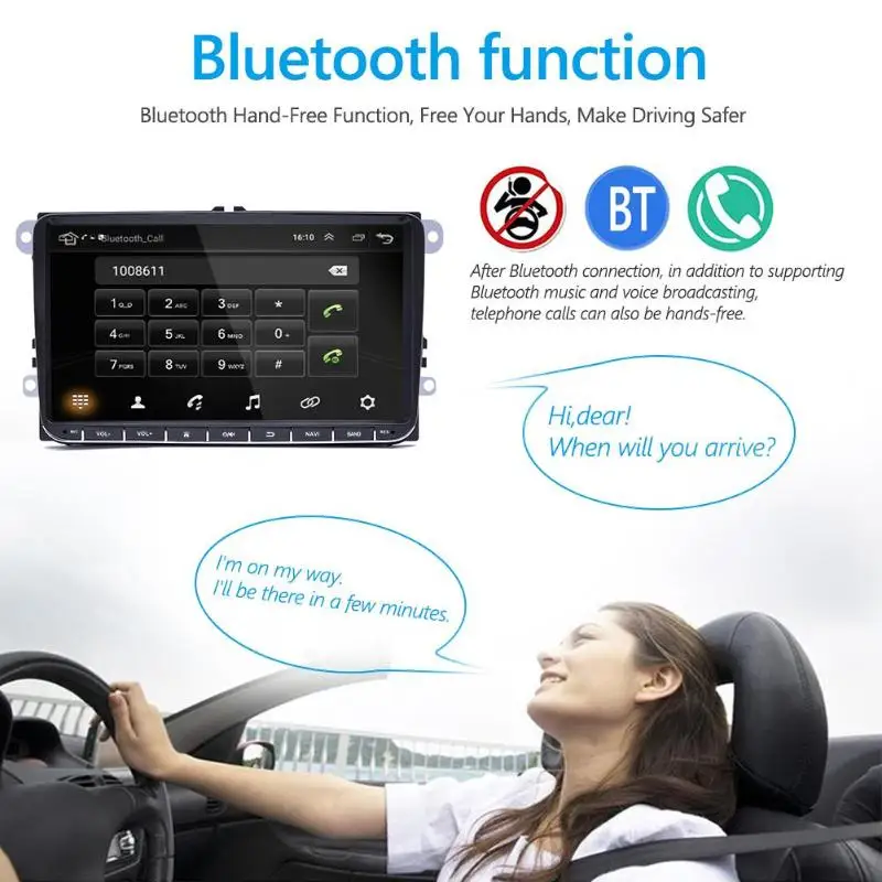 9093 2 DIN Android 8,1 Автомагнитола BT WiFi gps навигация головное устройство для VW USB радио приемник автомобиля стерео автомобиля электоника аксессуар