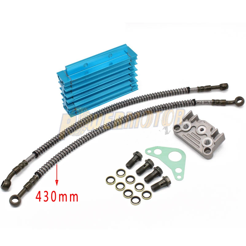 CNC Oil Cooler Radiator Aluminium Kit Cover Cooling Adapter Engine Cylinder For Pit Dirt Bike motocross motocycle For 125cc ATV CNC Oil Cooler Radiator Aluminium Kit Cover Cooling Adapter Engine Cylinder For Pit Dirt Bike motocross motocycle For 125cc ATV