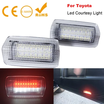 

2x White Red Car Led Door Courtesy Light For T.oyota Wish Prius Camry Alphard Estima L.exus Is250 Rx350 Land Cruiser 200