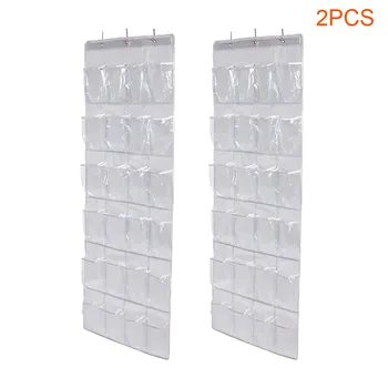 

2pcs Multifunction 24 Pockets Holder Non-woven Fabric Bedroom Dustproof Storage Bag Over The Door Shoe Rack Waterproof Organizer