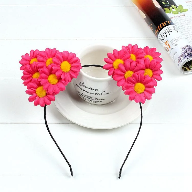 Boho Chic Candy Daisy Girls Hair Bands Women Solid Embroidery Flower Headbands Kids Chrysanthemum Headwear Hair Accessories star hair clips Hair Accessories