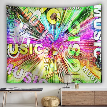 

Music Rhythm Tapestry Wall Hanging Multi Size Mandala Tapestry Beach Towel Boho Decoration Home Decor Background Room TV Wall