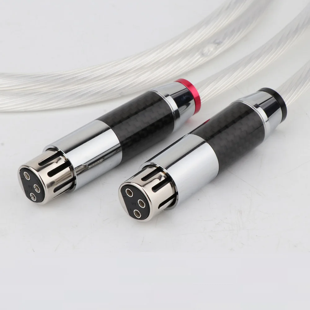 X420 ein Paar occ versilbertes Audio-Kohlefaserkabel-Ausgleichs kabel rca Stecker zu xlr Stecker Buchse Audio kabel – Detail 2