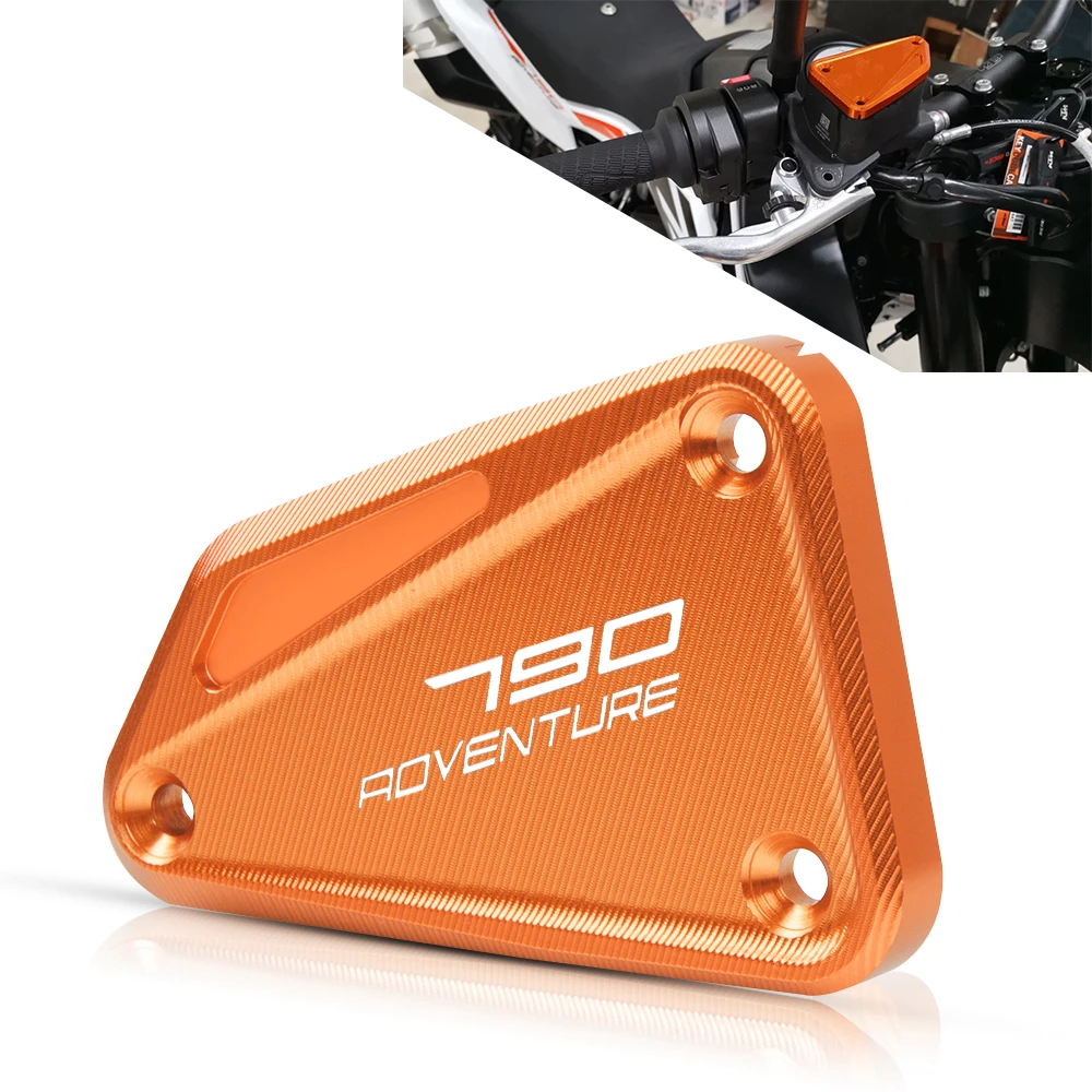 

For KTM 790 ADVENTURE 2019 2020 Motorcycle Accessories 790 Adventure CNC Aluminum Front Brake Fluid Reservoir Cover Cap LOGO