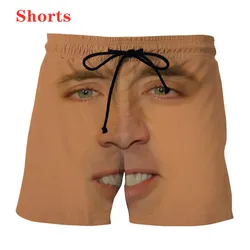 New 3D Printing Hot Famous Actor Nicolas Cage Fashion Men Women Tracksuits Crewneck Hip Hop Shorts Plus size S-7XL