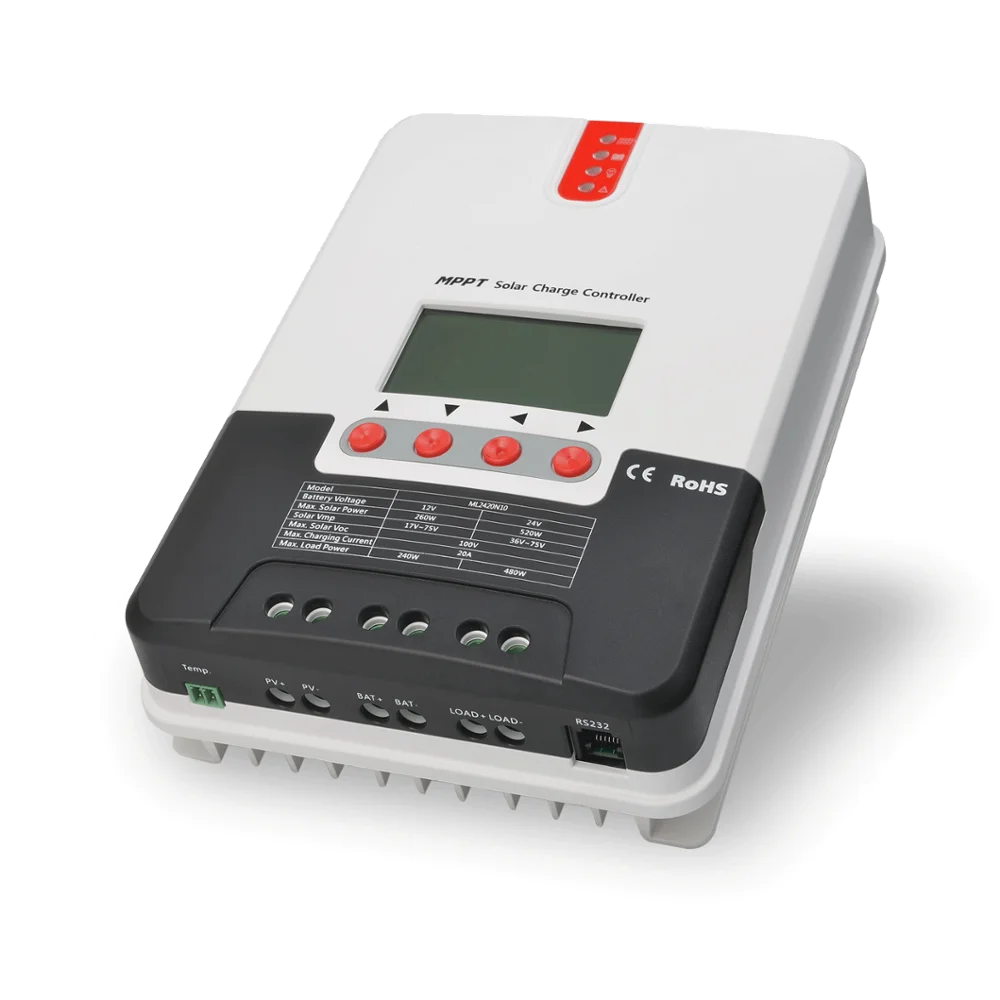 

SRNE Solar MPPT Common Negative Pole Charge Controller 12V/24V 20A 30A 40A For Off-Grid System Gel Lead-Acid Lithium Battery