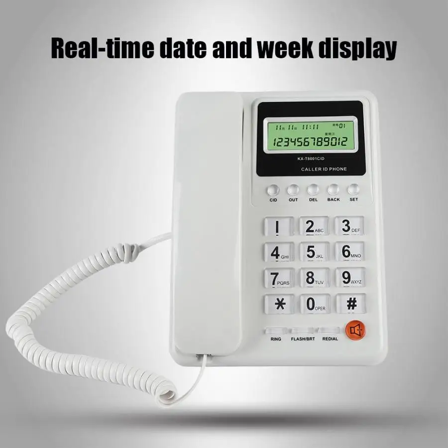 Домашний отель DTMF/FSK проводной настольный телефон, офисный стационарный телефон, Определитель номера, дисплей