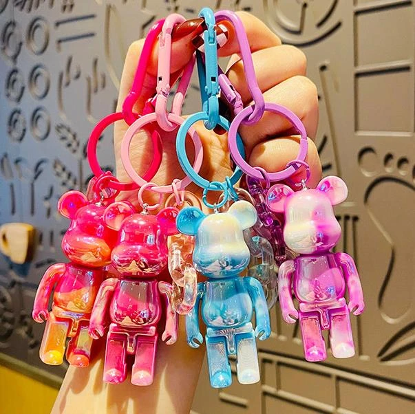 Rhinestone Cute Bear Key Chain Tassels Keychain Anti-lost Pendant Holiday  Car Key Ring Chain Holder Keyfob Jewelry For Girl Gift