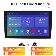 Ossuret 10.1 Polegada android 9.0 quad core 1 + 16g carro multimídia jogador estéreo do carro 2din bluetooth wifi gps nav rádio jogador de vídeo bt
