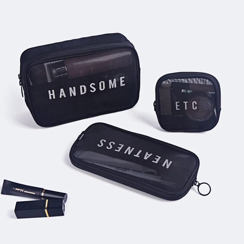 Fashion Women Travel Small Large Cosmetic Bag Set Makeup Mesh Toiletry Bags Men Wash Organizer Pouch Case | Дом и сад