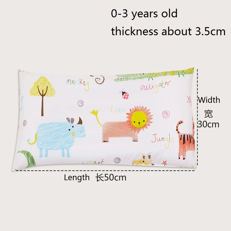 B thickness 3.5cm 30x50 см длина детская подушка детская кроватка детская подушка из чистого хлопка детский подголовник для 0-3 лет детская подушка с рисунком - Цвет: B thickness 3.5cm