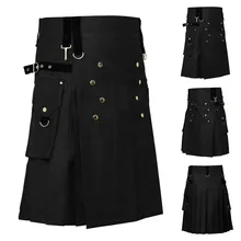 Женская винтажная килт шотландская Готическая мода Кендо карман юбки шотландская одежда плюс размер faldas largas mujer юбка кожаня