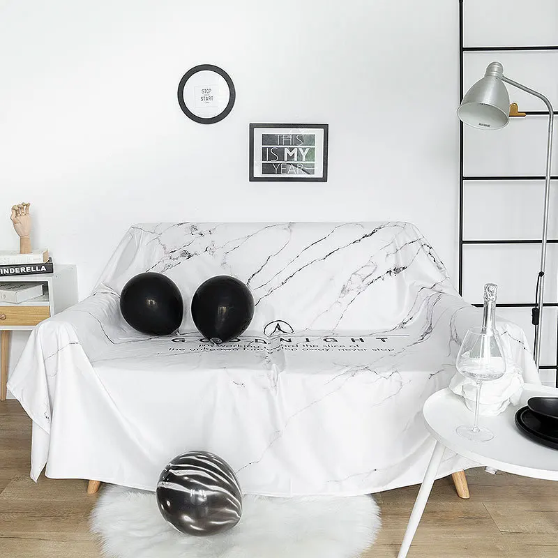 Microfine Marble Nordic Simple Sofa Cover Modern Full Cover Back Towel Funda Sofa for Living Room Four Seasons Fabric