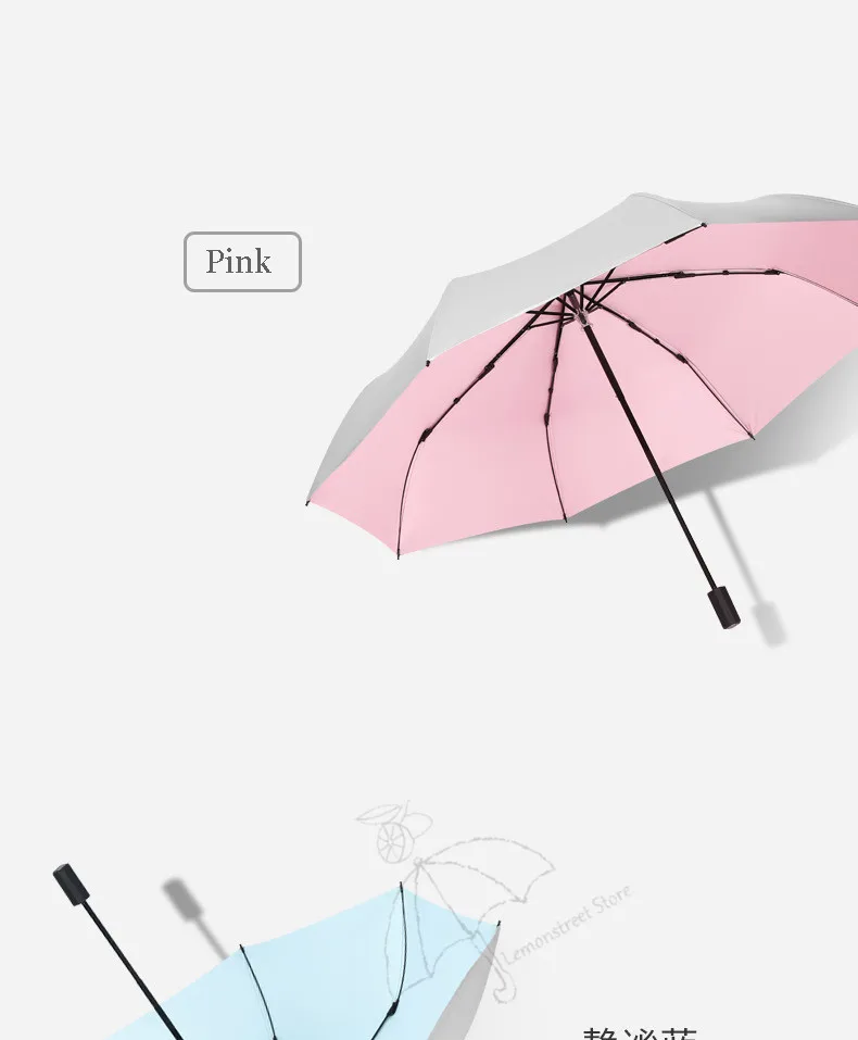 Титановое серебряное покрытие защита от ультрафиолета, от солнца зонтик дождь Женский анти складной зонтик, УФ Защита для мужчин зонтик Женский Принцесса зонтик