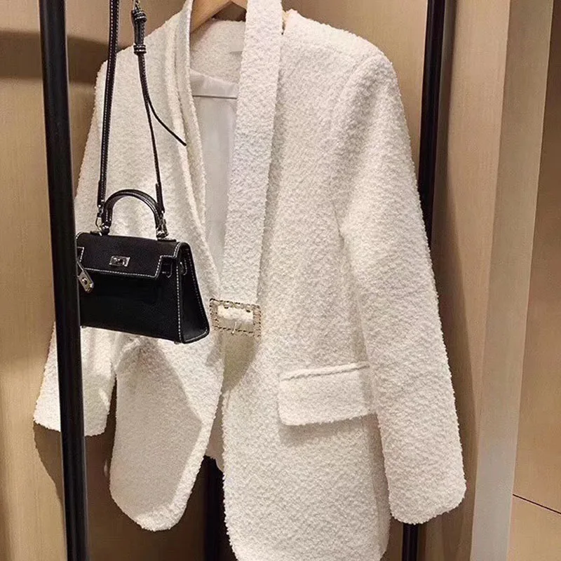 Клетчатое пальто осенняя Женская куртка chaqueta mujer manteau femme hiver casaco Женский блейзер женское твидовое пальто