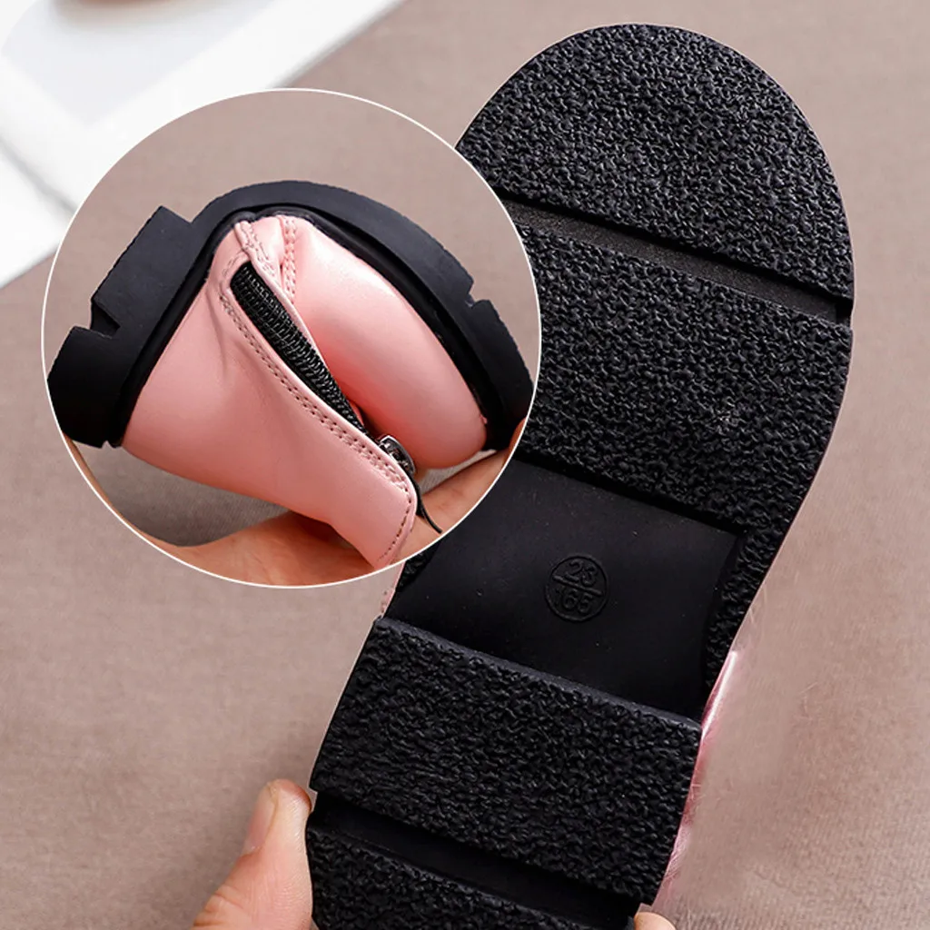 Новинка; модная детская легкая обувь с шикарным бантом в британском стиле; хлопковые теплые ботиночки принцессы; детская обувь; Sapato; детские сапоги для девочек