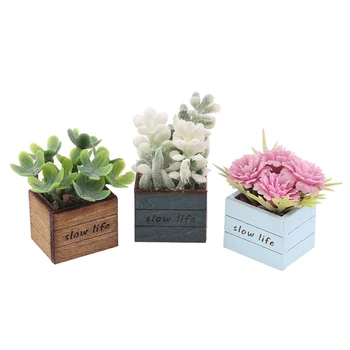 

Mini 1:12 Dollhouse Miniature Potted Plant Flowers Pot Doll House Garden Ornament