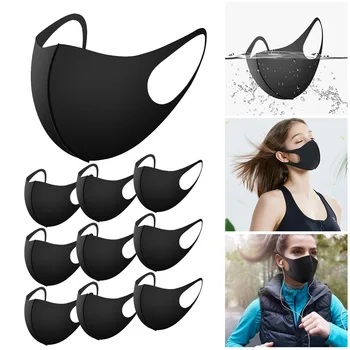 

10 PCS Reusable Mouth Cover Face Masks Black Sponge Mask Washable Anti Dust No Disposable Protection Maska Filter Safety Breath