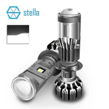 Светодиодный мини-светильник на голову с линзами от Стелла H7, светодиодный налобный фонарь H7, фара ближнего света, лампа для льда дальнего света для авто, 55 Вт, 5500 к, белый светильник