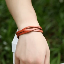 

Japan And South Korea New Bracelet Woven Cowhide Bracelet Multicolor Optional Fashion Leather Bracelet