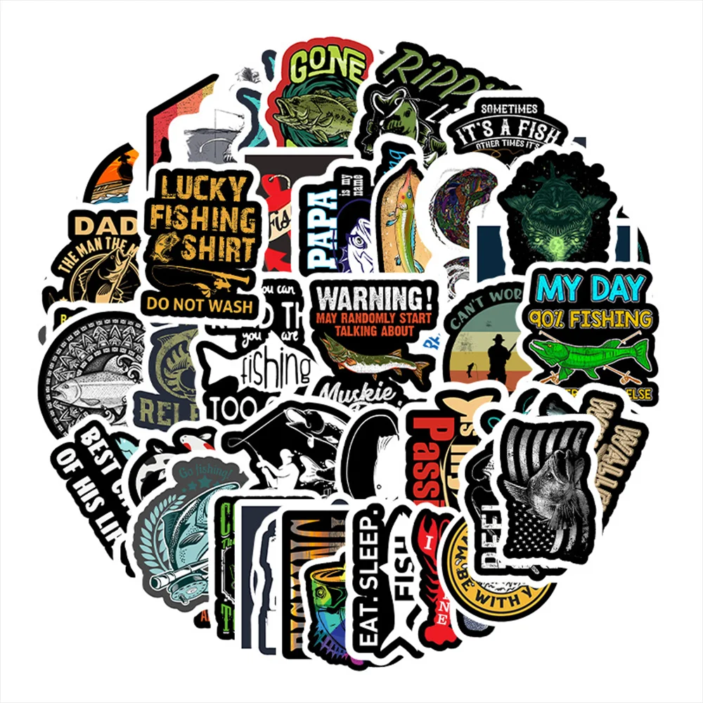 51 шт. граффити для рыбалки на море ноутбука автомобиля телефона багажа