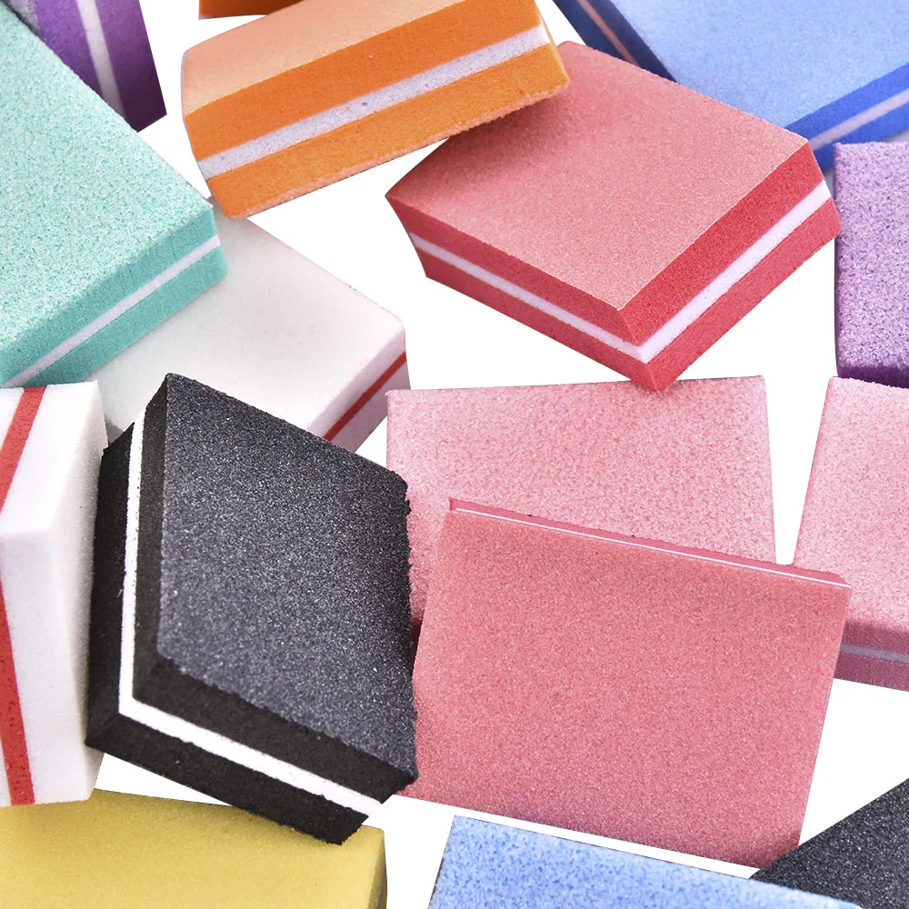 10Pcs Professional Mini Sponge Nail Polish Sanding Buffer Strips Tools Nail Art File Double-sided Small Manicure Sponge File