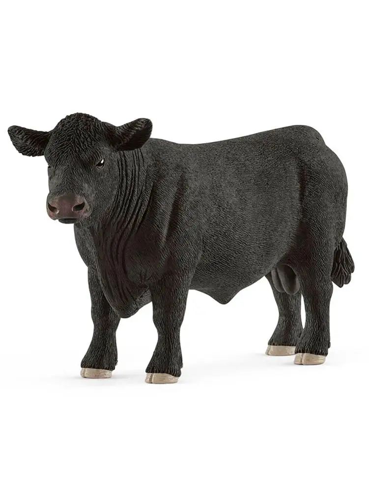 5.5inch Black Angus Bull Toy Figurine PVC Original Genuine Wild Zoo Farm African Animal Bison Model Toys Children Gift