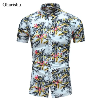 

5XL 6XL 7XL Summer New Fashion Men's Shirts Casual Flower Print Short Sleeves Shirt Plus Size Hot Button Down Hawaiian Shirt Men