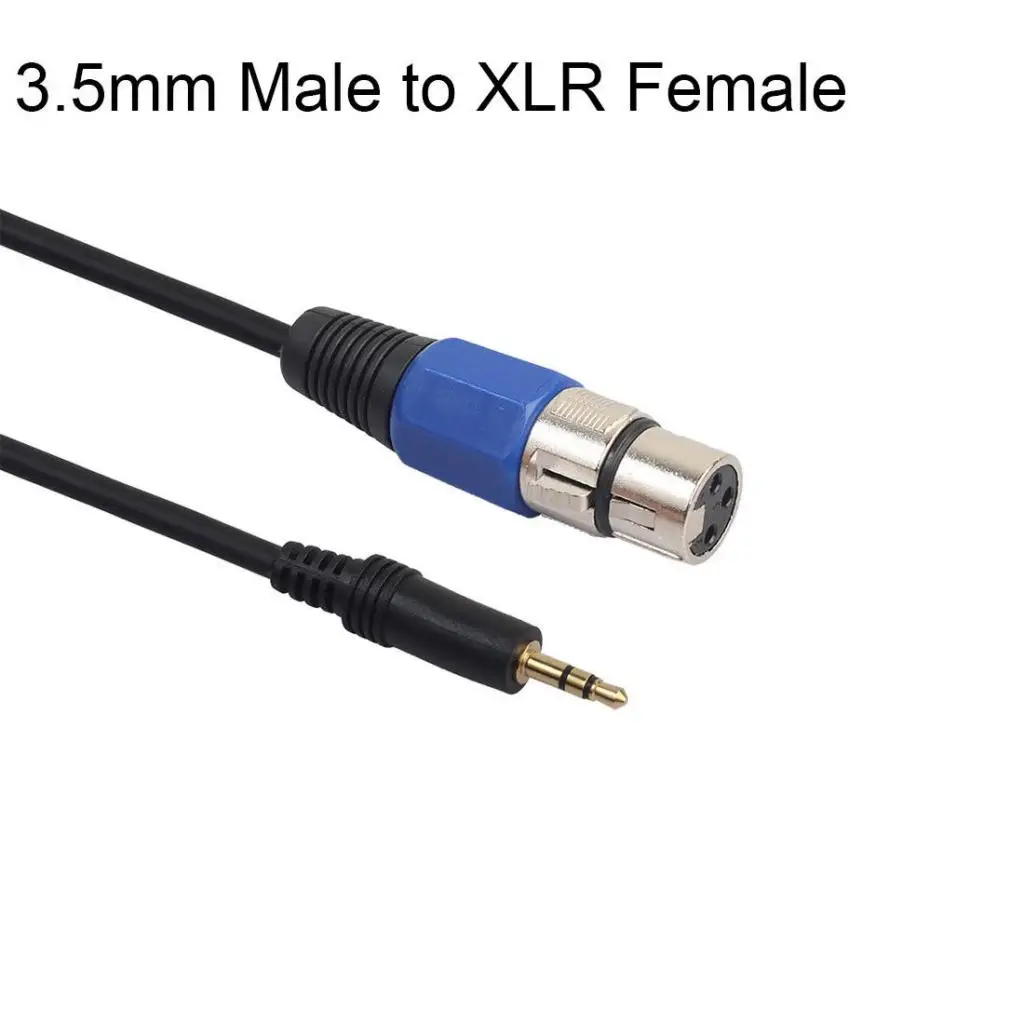 5 m 3 Pin XLR Female to 3.5mm Male Stereo Plug-In Audio Conversion Connector Adapter for Microphone Speaker Mixer