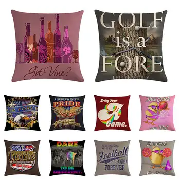

Personalized golf pattern cushion cover basketball baseball sports pillow cover car chair sofa bed home decoration 45x45cm
