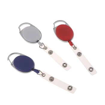 

Retractable Reel Pull Key ID Card Badge Tag Clip Holder Carabiner Style keychain