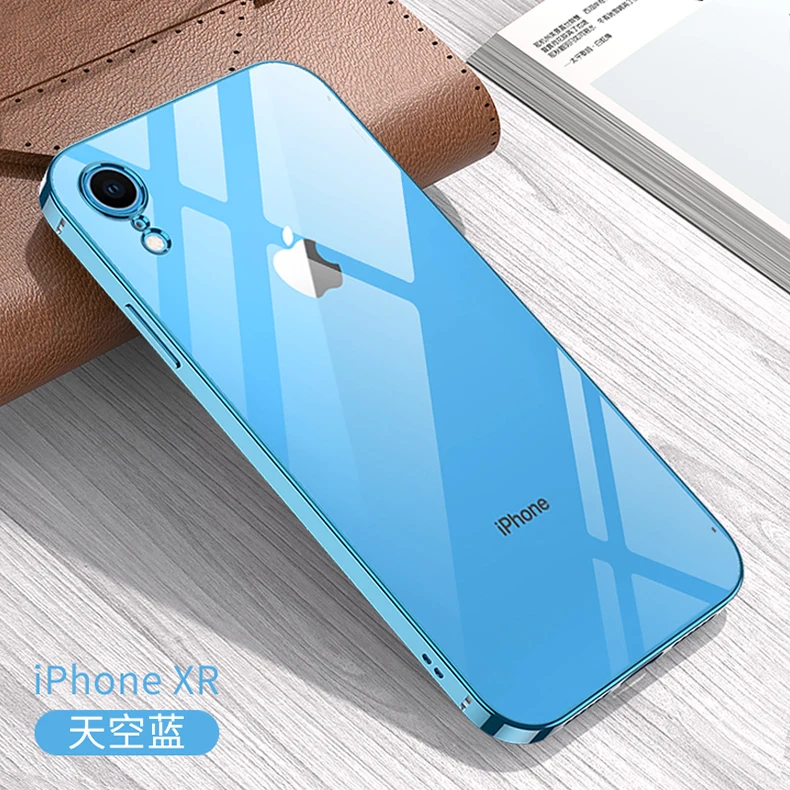 iphone 12 pro max silicone case Square Transparent Case For iPhone XR Plating Silicon Clear Accessories Cover For iPhone 11 13 Pro Max XS 12 Mini 7 8 Plus Case iphone 12 pro max case