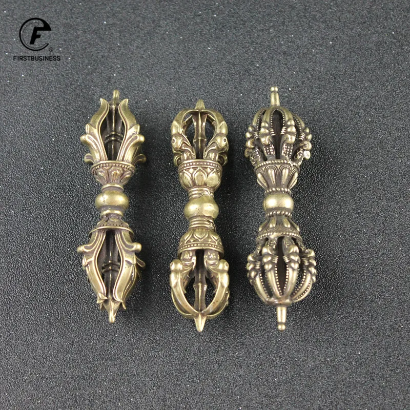 3 style Copper Buddhism Dorje Cross Vajry Pestle Vintage Crafts Ornaments Tea Pet Desk Decoration Home Decor Accessories Gift