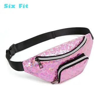 

2020 New Holographic Fanny Pack Shiny Waist Bag Men Hologram Beach Bag Women's Laser Chest Waist Bag Adjustable Strap For Party