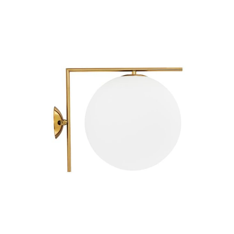 

BMBY-LED Wall Lamp Glass Ball Wall Lamp Living Room Bedroom Corridor Decoration Wall Lamp Lighting White + Gold