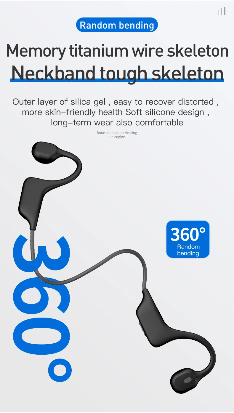 Aikswe condução óssea fones de ouvido bluetooth