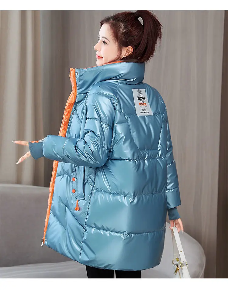 Winter Jacket Women 2021 New Glossy Down Cotton Coat Winter Warm Down Jacket Parkas Thick Warm Cotton-Padded Coat Outwear Female Winter Jacket Women 2021 New Glossy Down Cotton Coat Winter Warm Down Jacket Parkas Thick Warm Cotton-Padded Coat Outwear Female
