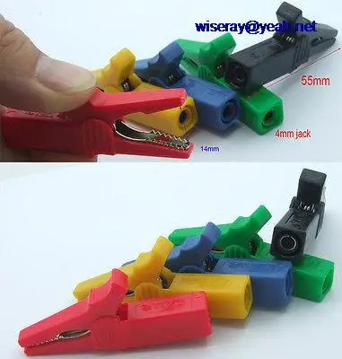

DHL/EMS 100PC 5 colors HV Alligator clip Pliers for 4mm BANANA Multimeter pen test probe-A7