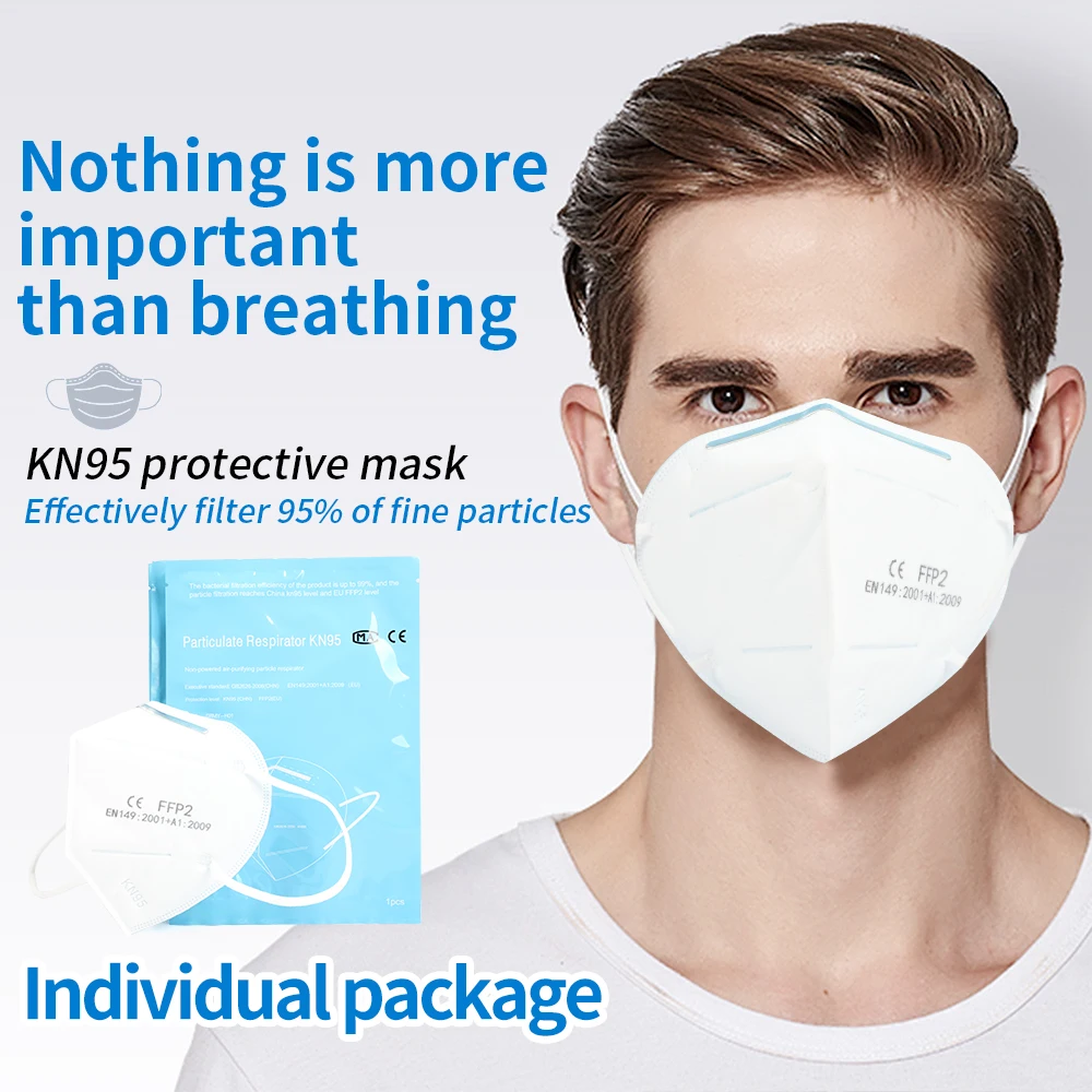 

Fast shiping KN95 Disposable face mouth mask dust-proof hygiene masks particle mask mondmasker ffp2 Anti fog Strong Protective