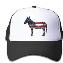 Детская бейсболка для дальнобойщика с американским флагом и лошадью, регулируемая сетчатая шапка для мальчиков и девочек