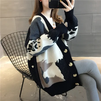 

Wool cardigan sweater female 2020 autumn new Women Korean winter coat loose sweater outside the ride