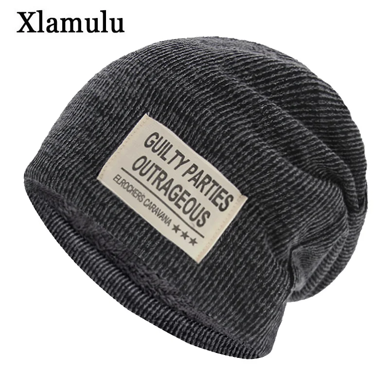 Xlamulu/модные вязаные шапки бини Skullies зимние для мужчин мягкие Gorros женские лыжные