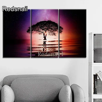 

3 PCS Diamond Embroidery Full Square Round Diamond Painting Tree In Lake Reflection Picture nature Scenery mozaik TT2495