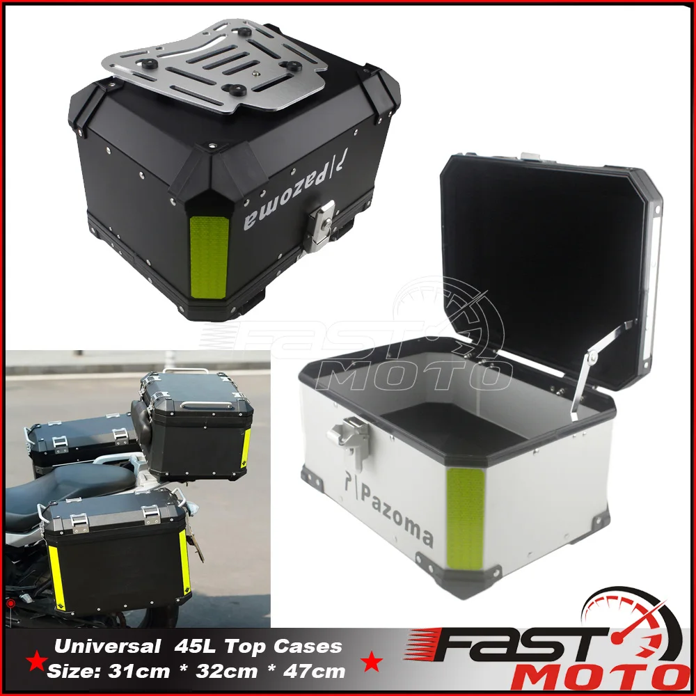 

Черный, серебристый, алюминиевый 45-литровый чехол для BMW R1200GS, F800, F700, F650, Adv, задний корпус для мотоцикла, багажника, скутера