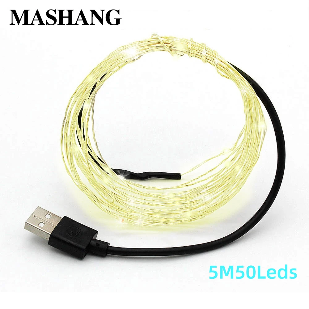 

LED light string outdoor waterproof decorative light USB 5M 50LEDs home Christmas wedding party decoration lights