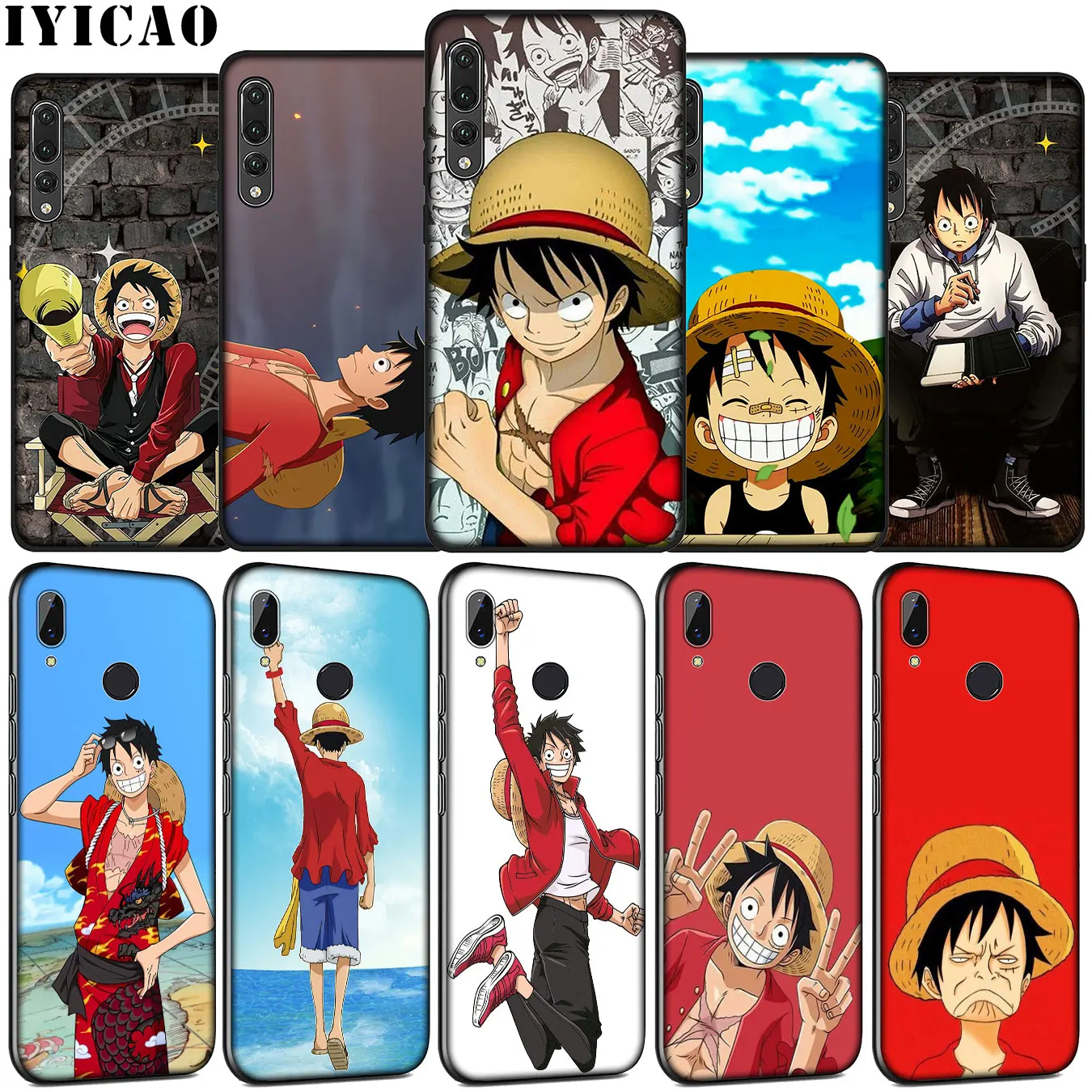 IYICAO one piece luffy Soft Silicone Case for Huawei P30 P20 Pro P10 P9 Lite Mini 2017 2016 Black Cover P Smart Z 2019 | Мобильные
