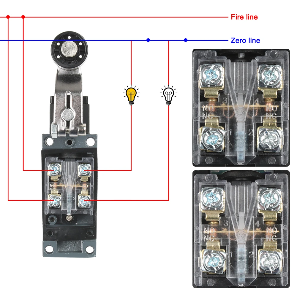 Rotary Adjustable Roller Lever Arm Mini Limit Switch