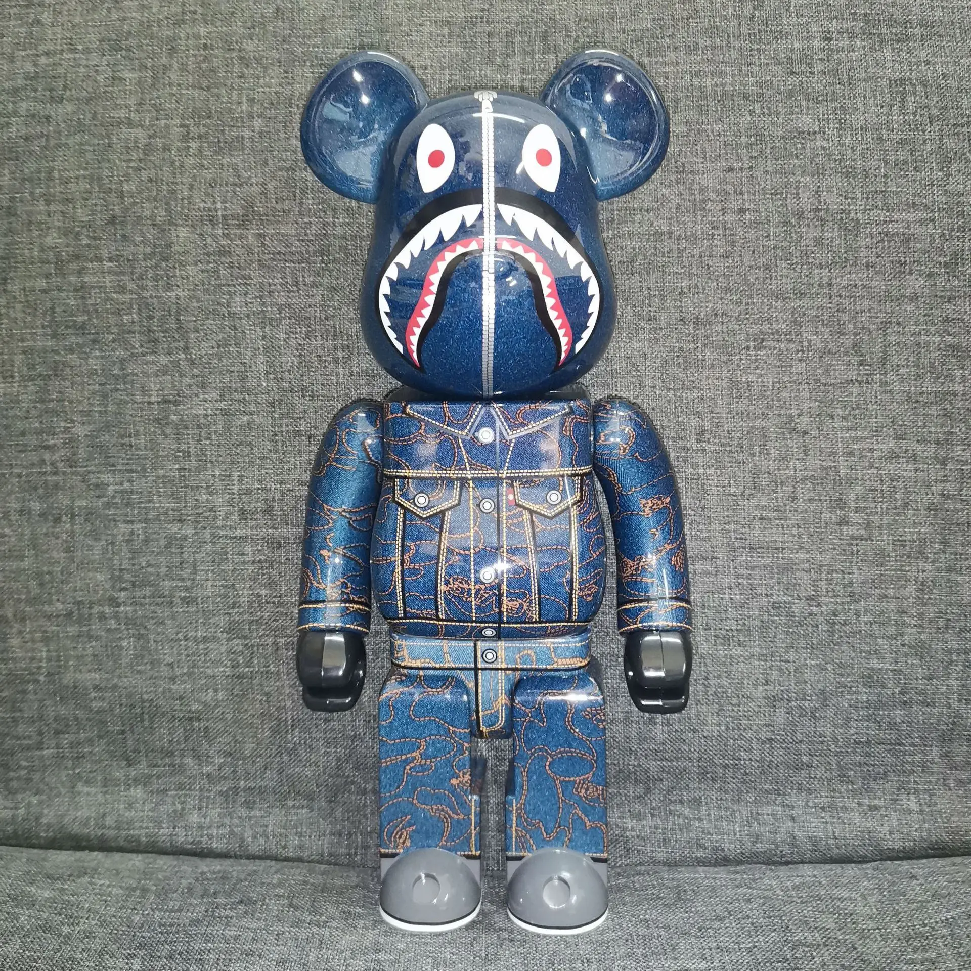 28cm BE@RBRICK 400% Knuckle Shark Camo Bape ABC Bearbrick Home Decoration Bear Toys Chiaki Action Figures Model for Boys Gift | Игрушки и